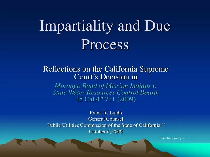 impartiality and due process