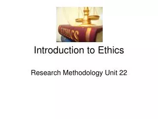 Introduction to Ethics