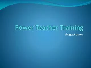 Power Teacher Training