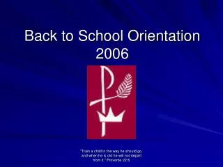 Back to School Orientation 2006