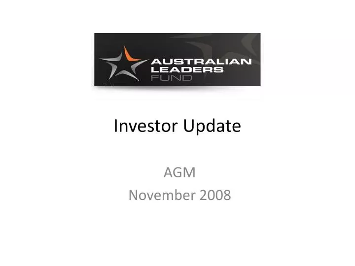 investor update