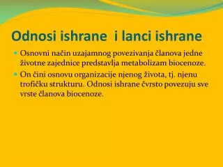 odnosi ishrane i lanci ishrane