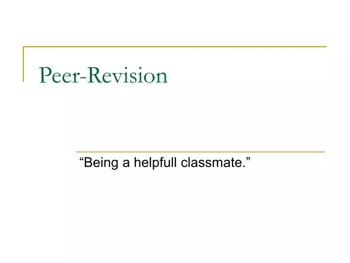 peer revision