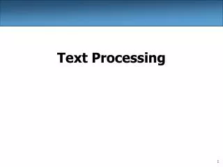 Text Processing