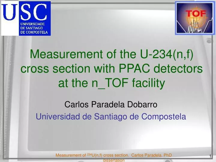 measurement of the u 234 n f cross section with ppac detectors at the n tof facility