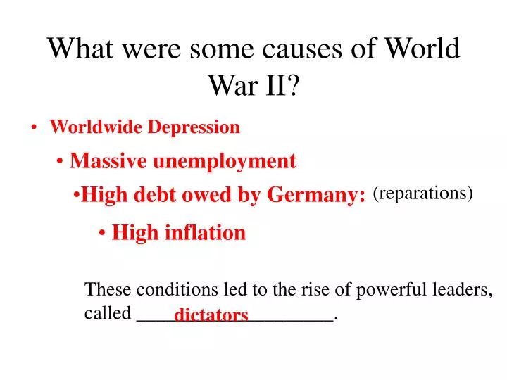what were some causes of world war ii