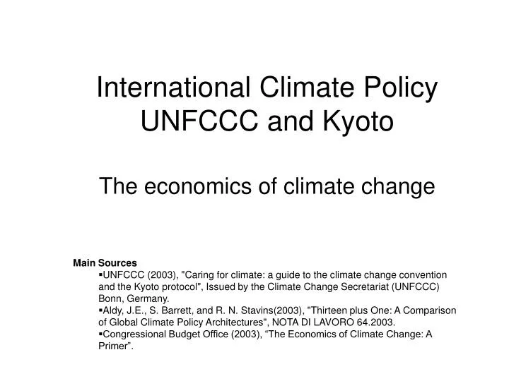 international climate policy unfccc and kyoto