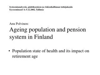 Population state of health and its impact on retirement age