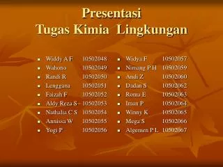 presentasi tugas kimia lingkungan