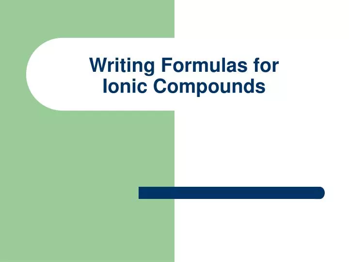 writing formulas for ionic compounds
