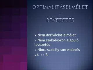 optimalit selm let bevezet s