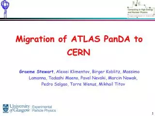 Migration of ATLAS PanDA to CERN