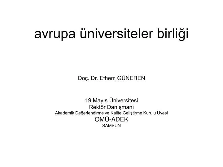 avrupa niversiteler birli i