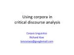 Using corpora in critical discourse analysis - slide 1