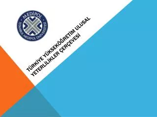 t rk ye y ksek ret m ulusal yeterl l kler er eves