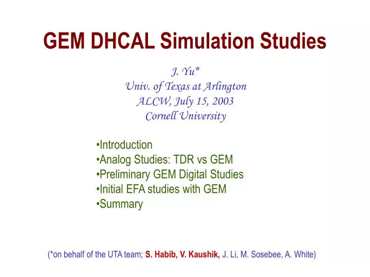 gem dhcal simulation studies