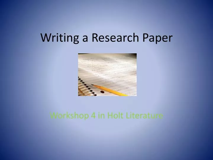 writing a research paper
