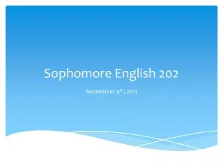 Sophomore English 202