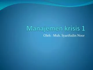 manajemen krisis 1