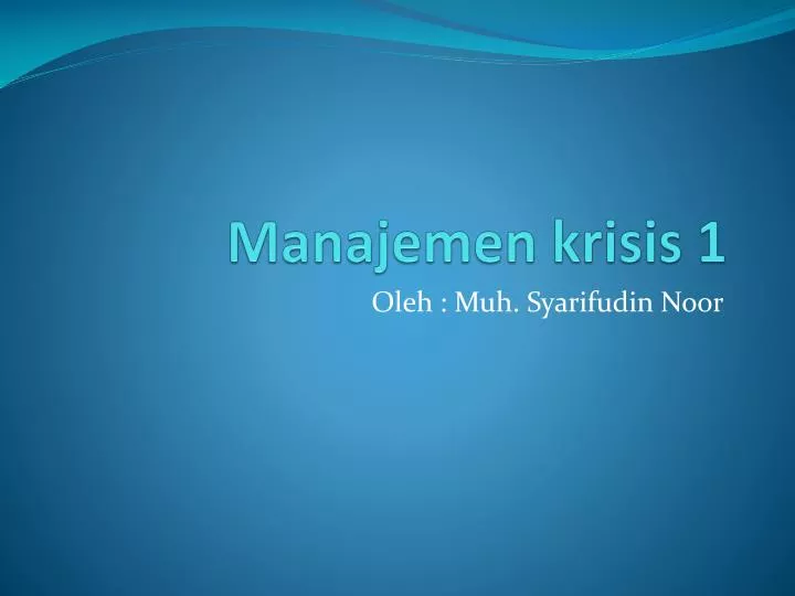 manajemen krisis 1
