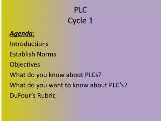 PLC Cycle 1