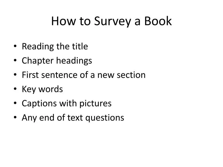 how to survey a book