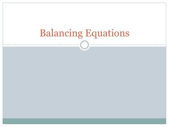 balancing equations
