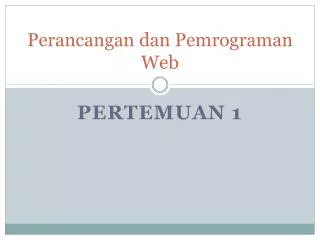 perancangan dan pemrograman web