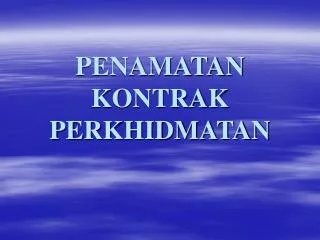 penamatan kontrak perkhidmatan