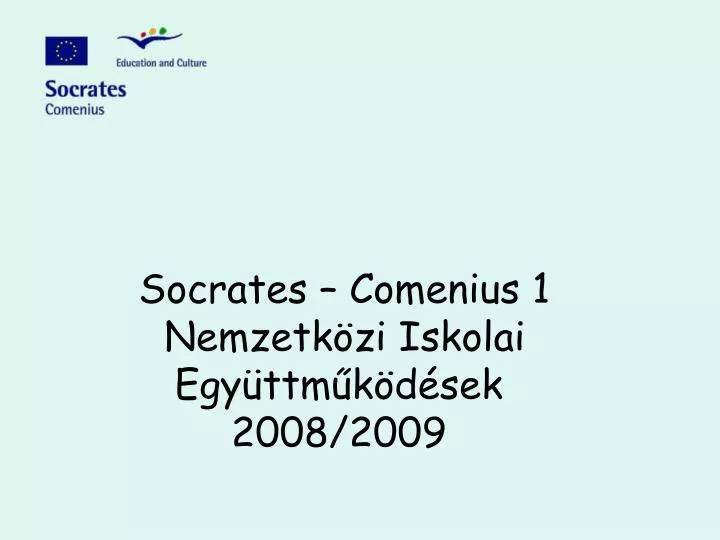 socrates comenius 1 nemzetk zi iskolai egy ttm k d sek 2008 2009