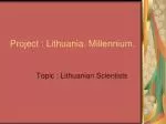 Project : Lithuania. Millennium. - slide 1