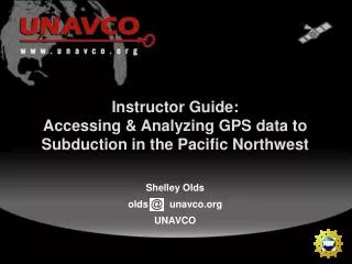 Instructor Guide: Accessing &amp; Analyzing GPS data to Subduction in the Pacific Northwest