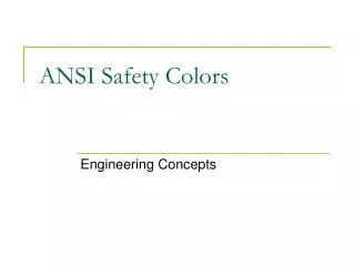 ANSI Safety Colors