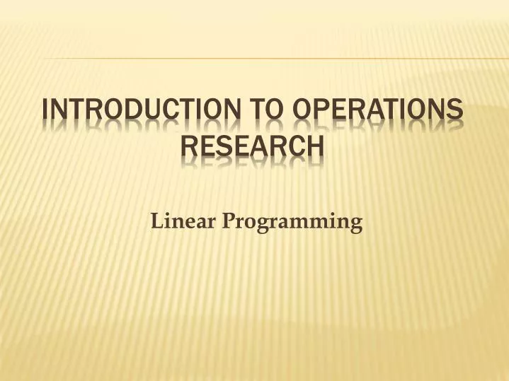 linear programming