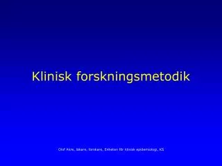 klinisk forskningsmetodik
