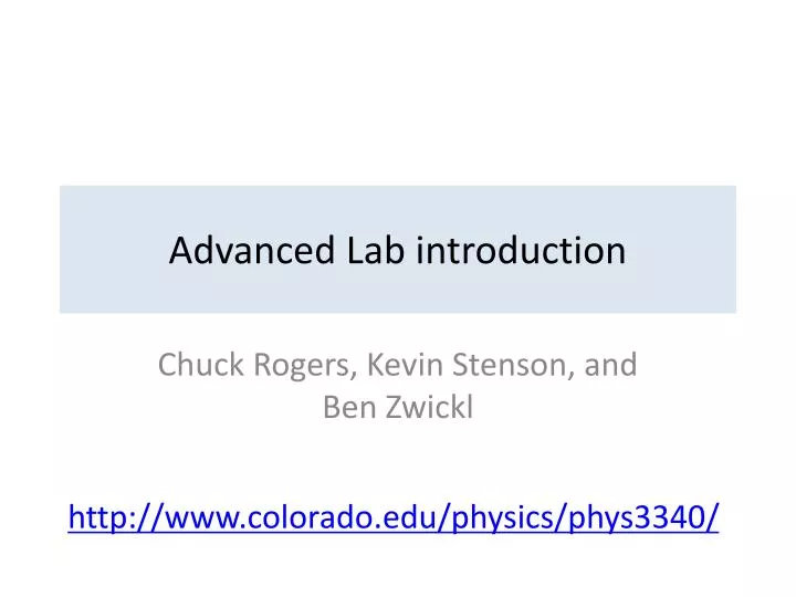 advanced lab introduction