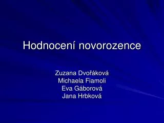 hodnocen novorozence