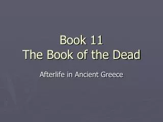 Book 11 The Book of the Dead