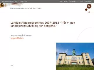landdistriktsprogrammet 2007 2013 f r vi nok landdistriktsudvikling for pengene