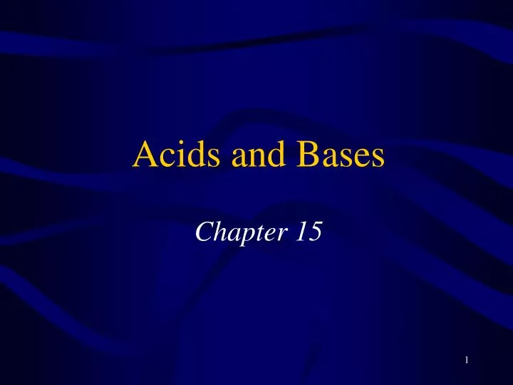 acids and bases chapter 15