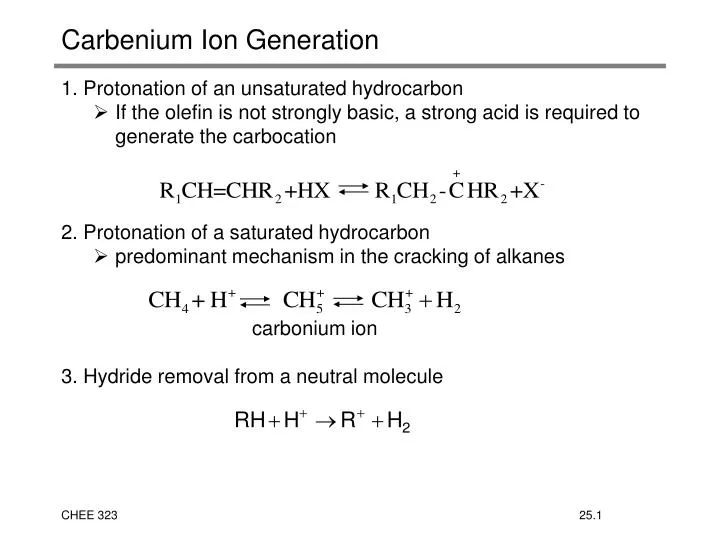 carbenium ion generation