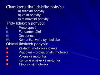 charakteristika lidsk ho pohybu