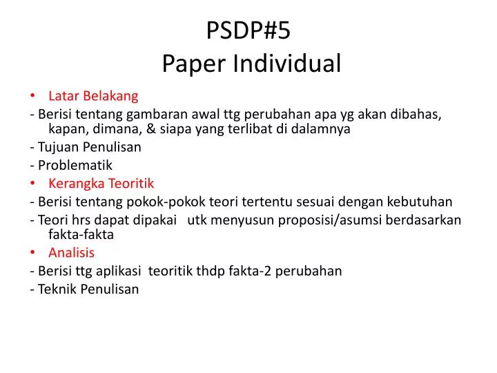 psdp 5 paper individual