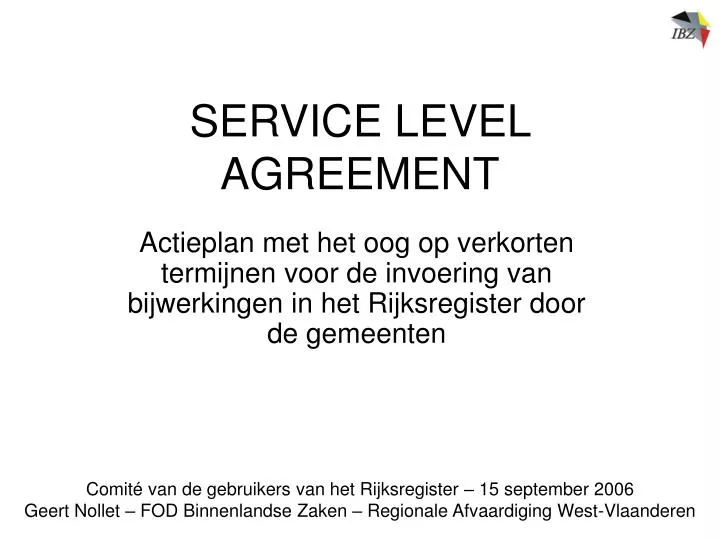 service level agreement