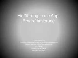 einf hrung in die app programmierung