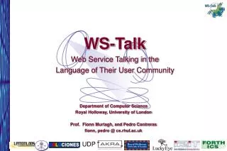 WS-Talk Web Service Talking in the Language of Their User Community