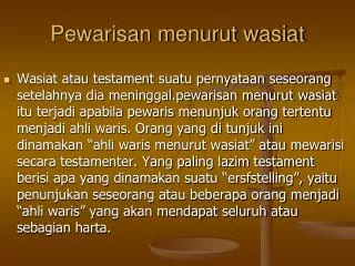 pewarisan menurut wasiat
