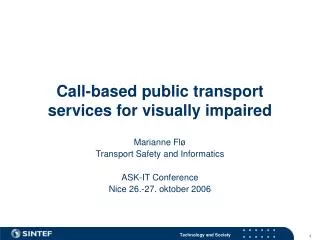 Call-based public transport services for visually impaired