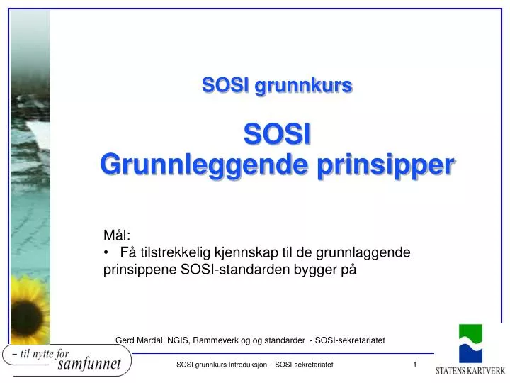 sosi grunnkurs sosi grunnleggende prinsipper