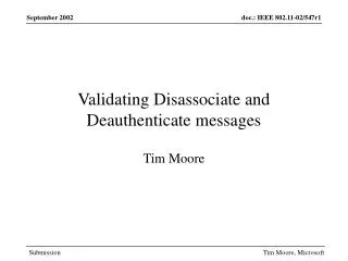 Validating Disassociate and Deauthenticate messages